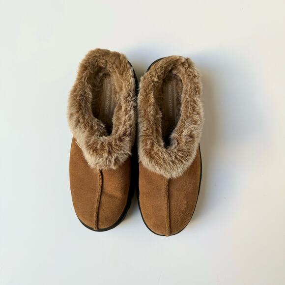 Skechers Brown Black Fuzzy inside Fortress Clog Slipper Shoes Women's 8 - Picture 3 of 11